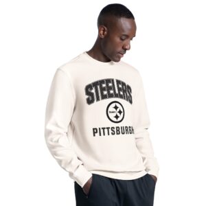Pittsburgh Steelers MSX by Michael Strahan Finish Line Sweatshirt - Cream Clothing
