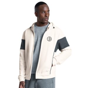 Pittsburgh Steelers MSX by Michael Strahan Competition Full Zip Hoodie - Cream Clothing