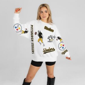 Pittsburgh Steelers Women's Oversized Scatter Logo Pullover Sweatshirt Clothing