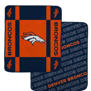 DENVER BRONCOS REVERSE BLOCK DOUBLE SIDED 60X70 ULTRA COZY BLANKET