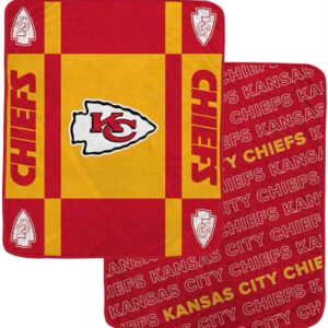 KANSAS CITY CHIEFS REVERSE BLOCK 60X 70 FLEECE BLANKET - RED