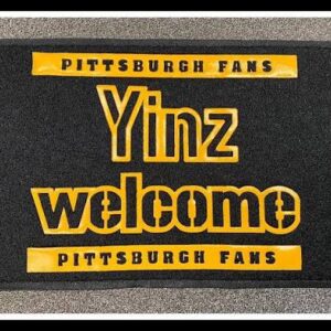 Pittsburgh Steelers Yinz Welcome Black Mat 35x23 Floor Mats