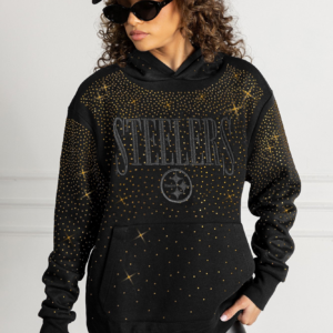 Pittsburgh Steelers Women's Gameday Couture Sunday Lights Studded Pullover Hoodie Clothing  Women’s Ladies Clothing