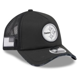Pittsburgh Steelers New Era 2026 Salute To Service Apex 9FORTY Adjustable Trucker Hat - Black