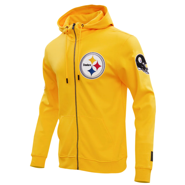 PITTSBURGH STEELERS PRO STANDARD CLASSIC CHENILLE MEN'S DOUBLE KNIT FULL ZIP HOODIE - Image 3