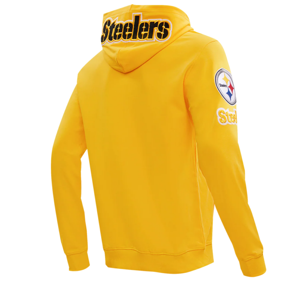 PITTSBURGH STEELERS PRO STANDARD CLASSIC CHENILLE MEN'S DOUBLE KNIT PULLOVER HOODIE - Image 5