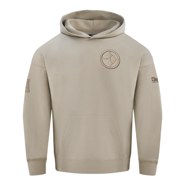 PITTSBURGH STEELERS PRO STANDARD NEUTRAL DROP SHOULDER FLEECE PULLOVER HOODIE
