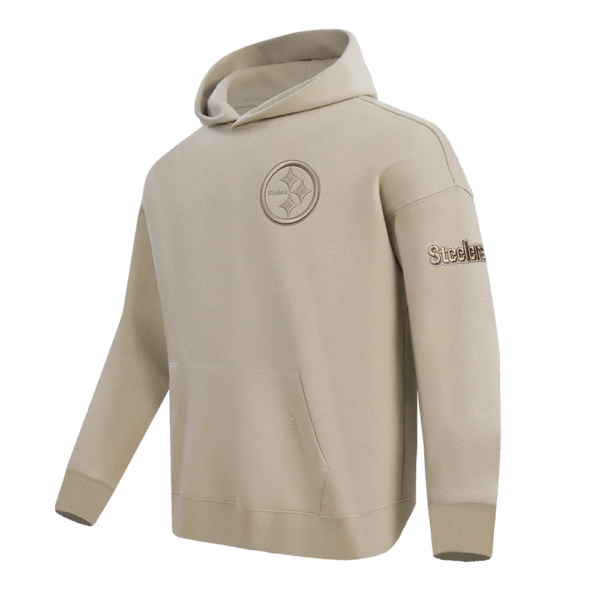 PITTSBURGH STEELERS PRO STANDARD NEUTRAL DROP SHOULDER FLEECE PULLOVER HOODIE - Image 6