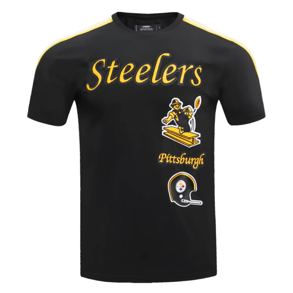 PITTSBURGH STEELERS PRO STANDARD RETRO BLK CLASSIC MEN'S STRIPED TEE - Image 2