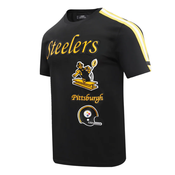PITTSBURGH STEELERS PRO STANDARD RETRO BLK CLASSIC MEN'S STRIPED TEE - Image 3