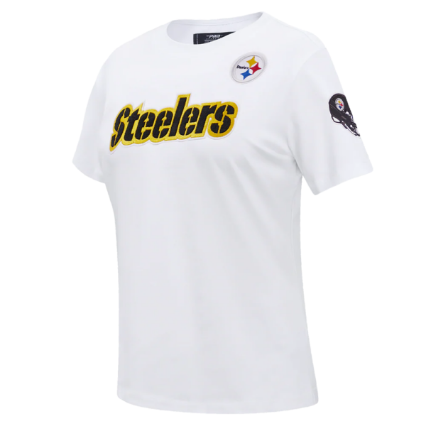 PITTSBURGH STEELERS PRO STANDARD WHITE CLASSIC SHORT SLEEVE WOMEN'S SINGLE JERSEY SLIM FIT TEE - Image 7