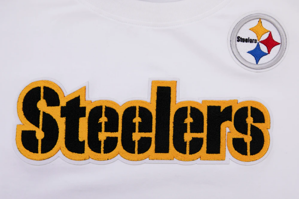 PITTSBURGH STEELERS PRO STANDARD WHITE CLASSIC SHORT SLEEVE WOMEN'S SINGLE JERSEY SLIM FIT TEE - Image 5