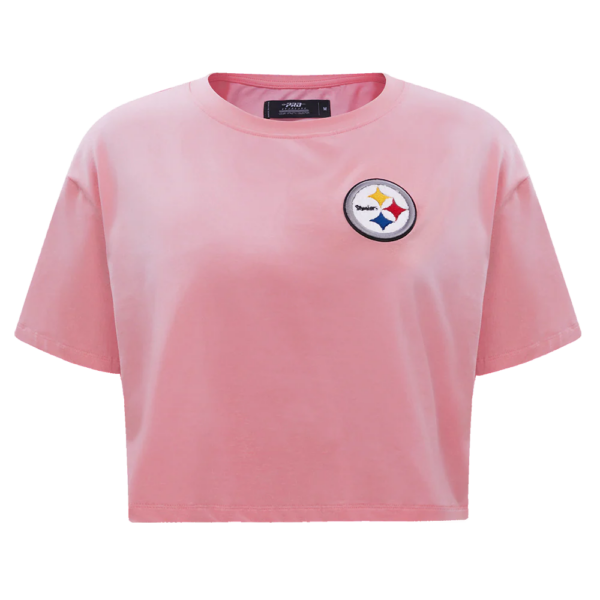 PITTSBURGH STEELERS PRO STANDARD PINK CLASSIC WOMEN'S SINGLE JERSEY BOXY TEE