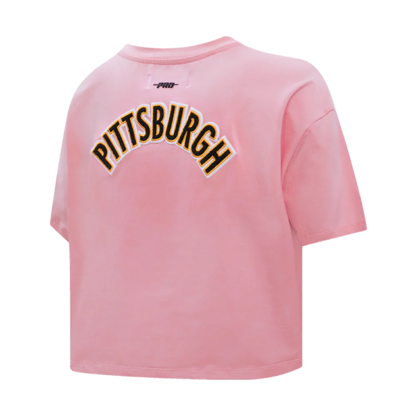 PITTSBURGH STEELERS PRO STANDARD PINK CLASSIC WOMEN'S SINGLE JERSEY BOXY TEE - Image 4
