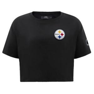 PITTSBURGH STEELERS PRO STANDARD BLK CLASSIC WOMEN'S SINGLE JERSEY BOXY TEE