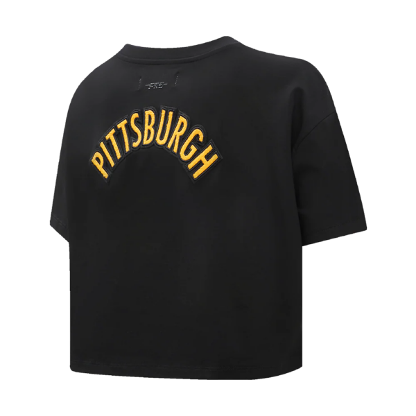 PITTSBURGH STEELERS PRO STANDARD BLK CLASSIC WOMEN'S SINGLE JERSEY BOXY TEE - Image 5