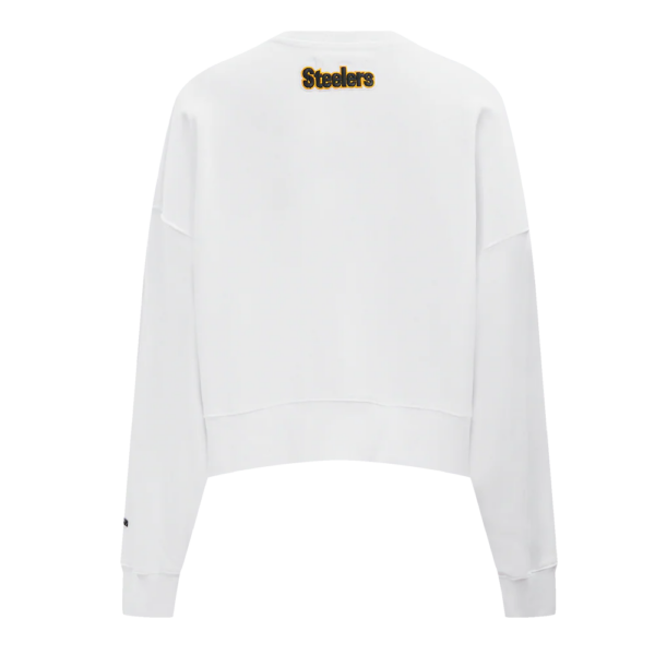 PITTSBURGH STEELERS PRO STANDARD WHITE CLASSIC WOMEN'S FLEECE CREWNECK - Image 5