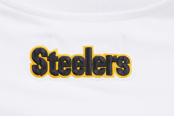 PITTSBURGH STEELERS PRO STANDARD WHITE CLASSIC WOMEN'S FLEECE CREWNECK - Image 6