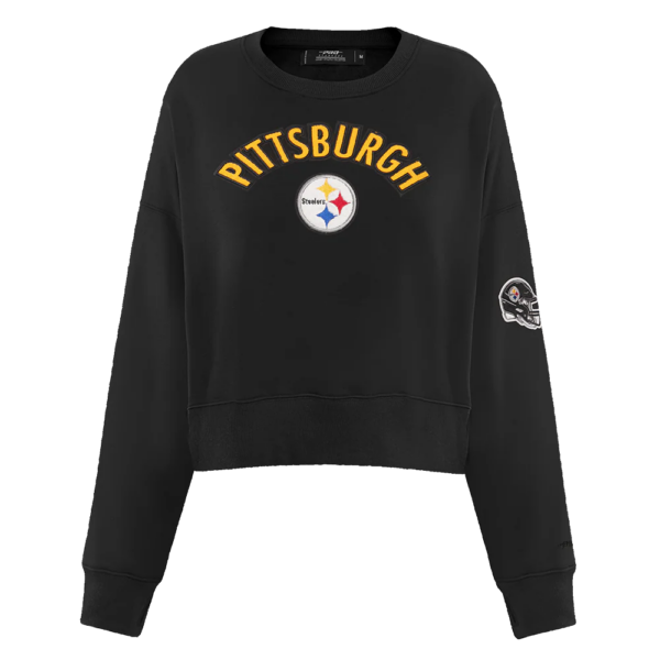 PITTSBURGH STEELERS PRO STANDARD BLK CLASSIC WOMEN'S FLEECE CREWNECK - Image 2