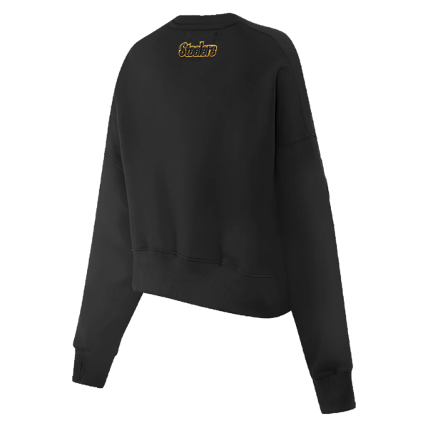 PITTSBURGH STEELERS PRO STANDARD BLK CLASSIC WOMEN'S FLEECE CREWNECK - Image 4