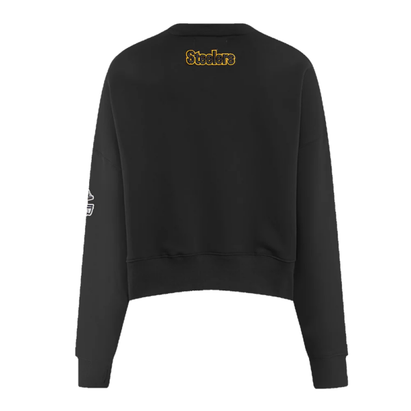 PITTSBURGH STEELERS PRO STANDARD BLK CLASSIC WOMEN'S FLEECE CREWNECK - Image 5