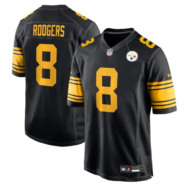Aaron Rodgers Pittsburgh Steelers Nike Color Rush Game Jersey - Black - Image 2