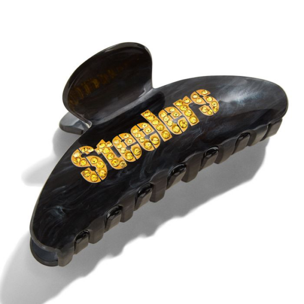Pittsburgh Steelers BAUBLEBAR Wordmark Rhinestone Claw Clip`