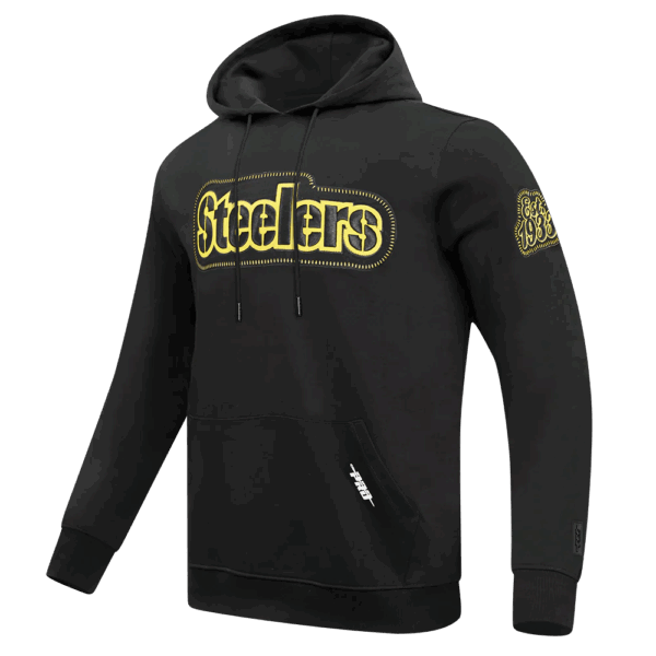 PITTSBURGH STEELERS PRO STANDARD DIY PICK STITCH MEN'S DOUBLE KNIT PULLOVER HOODIE - Image 3
