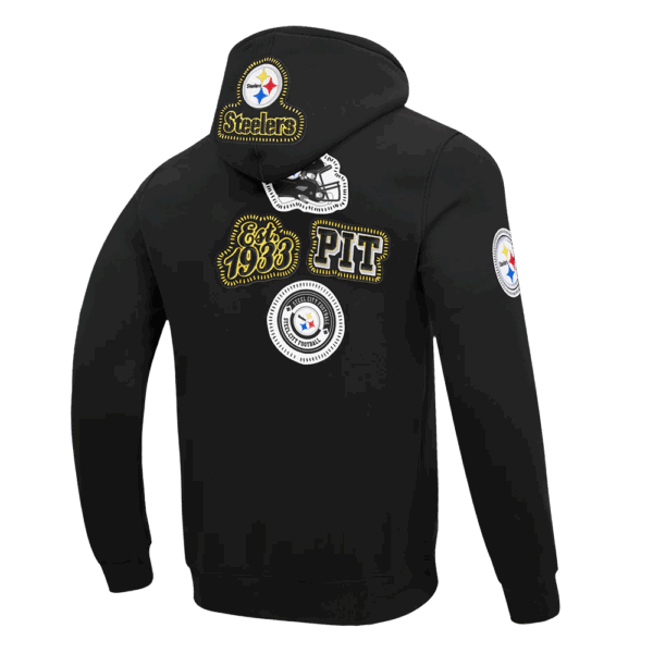 PITTSBURGH STEELERS PRO STANDARD DIY PICK STITCH MEN'S DOUBLE KNIT PULLOVER HOODIE - Image 6