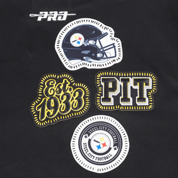 PITTSBURGH STEELERS PRO STANDARD DIY PICK STITCH MEN'S DOUBLE KNIT PULLOVER HOODIE - Image 7