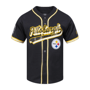 PITTSBURGH STEELERS PRO STANDARD SCRIPT TAIL MEN'S MESH BUTTON DOWN SHIRT