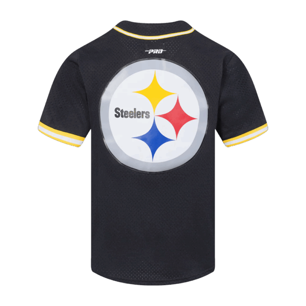 PITTSBURGH STEELERS PRO STANDARD SCRIPT TAIL MEN'S MESH BUTTON DOWN SHIRT - Image 4
