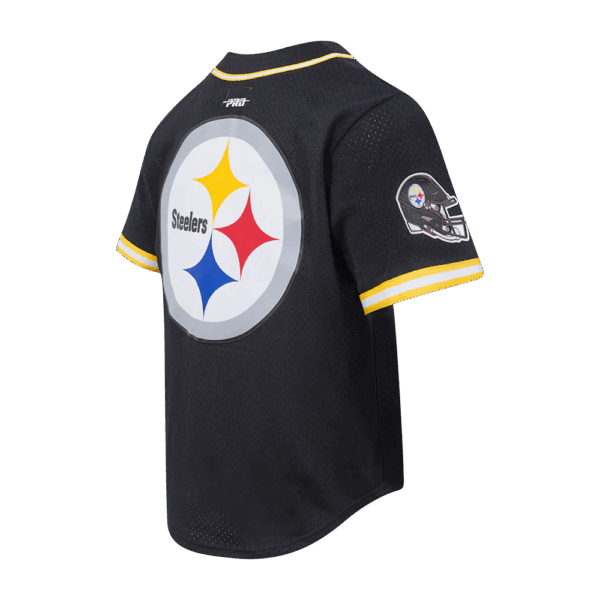 PITTSBURGH STEELERS PRO STANDARD SCRIPT TAIL MEN'S MESH BUTTON DOWN SHIRT - Image 5