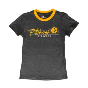 G-III 4 HER Womens Pittsburgh Steelers Grey Script Tee