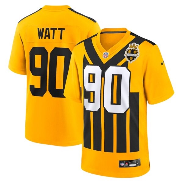T.J. Watt Pittsburgh Steelers Nike Alternate 1933 Throwback Game Jersey - Gold - Image 2
