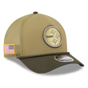 Pittsburgh Steelers New Era 2025 Salute to Service 9FORTY A-Frame M-Crown Adjustable Hat - Green