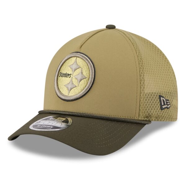 Pittsburgh Steelers New Era 2025 Salute to Service 9FORTY A-Frame M-Crown Adjustable Hat - Green - Image 4