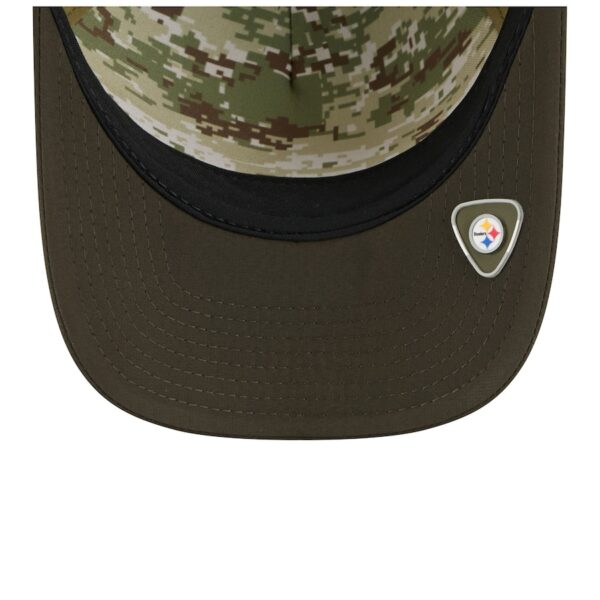 Pittsburgh Steelers New Era 2025 Salute to Service 9FORTY A-Frame M-Crown Adjustable Hat - Green - Image 6