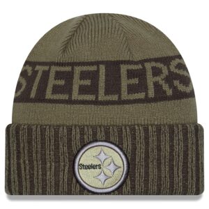 Pittsburgh Steelers New Era 2025 Salute to Service Cuffed Knit Hat - Dark Green