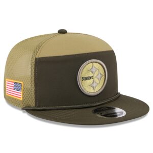 Pittsburgh Steelers New Era 2025 Salute to Service Split Panel 9FIFTY Snapback Hat - Dark Green