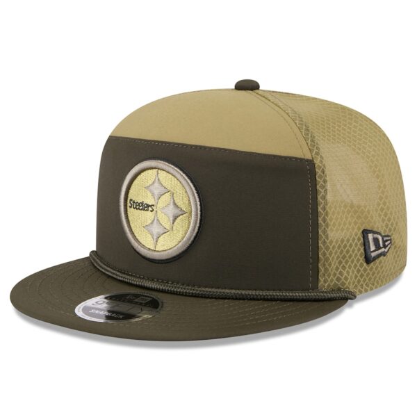 Pittsburgh Steelers New Era 2025 Salute to Service Split Panel 9FIFTY Snapback Hat - Dark Green - Image 4