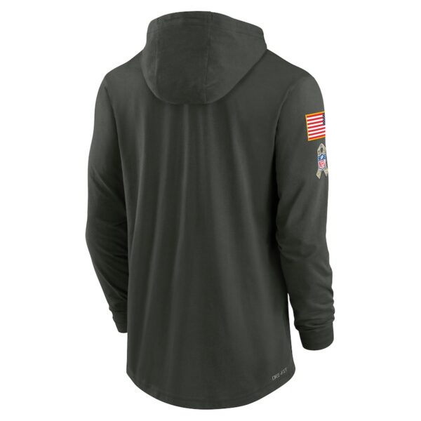 Pittsburgh Steelers Nike 2025 Salute to Service Sideline Dri-FIT Lightweight Hooded Pullover - Forest Green - Image 4