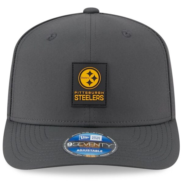 Pittsburgh Steelers New Era 2025 Sideline Cold Weather 9SEVENTY Adjustable Hat - Charcoal - Image 3