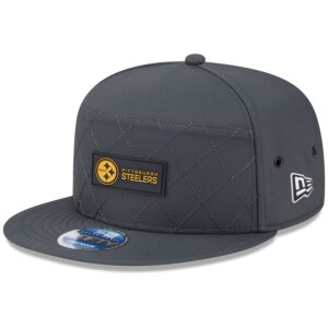 Pittsburgh Steelers New Era 2025 Sideline Cold Weather Split Panel 9FIFTY Snapback Hat - Charcoal