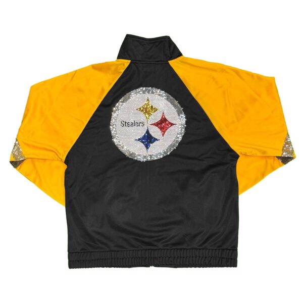 Pittsburgh Steelers Women's G-III 4 HER Zip-Up Sequin Jacket - Image 3