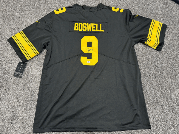 CHRIS BOSWELL Pittsburgh Steelers Autographed Color Rush Jersey PSA COA XL