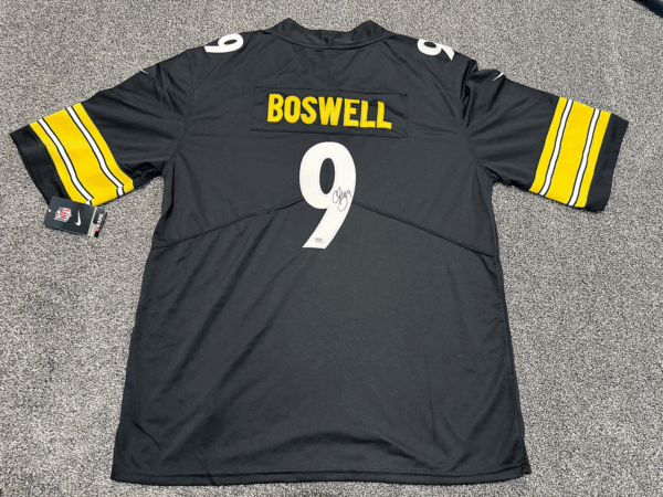 CHRIS BOSWELL Pittsburgh Steelers Autographed Black Jersey PSA COA XL - Image 2