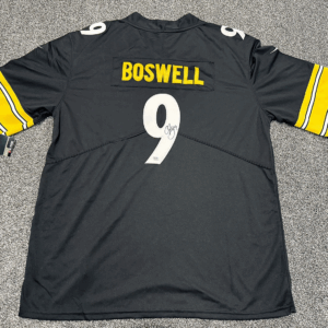 CHRIS BOSWELL Pittsburgh Steelers Autographed Black Jersey PSA COA XL