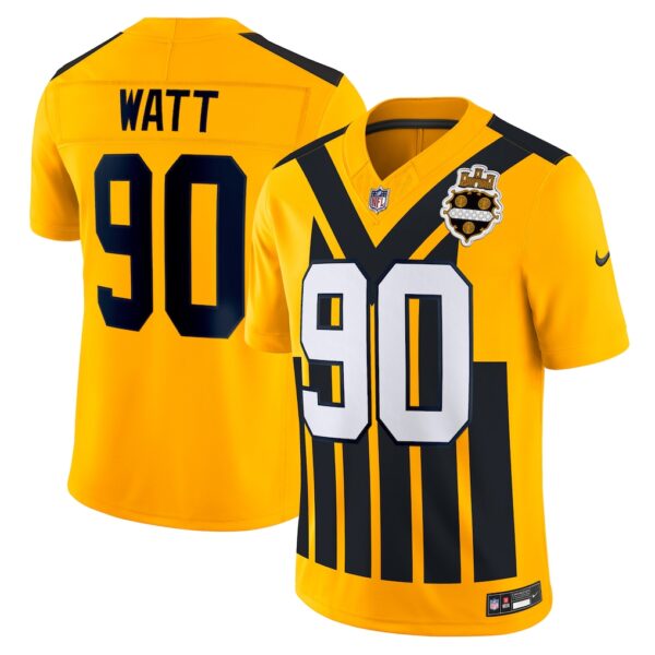 T.J. Watt Pittsburgh Steelers Nike Alternate 1933 Throwback Vapor F.U.S.E. Limited Jersey - Gold