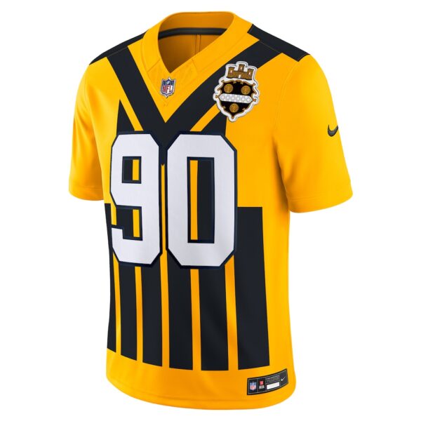 T.J. Watt Pittsburgh Steelers Nike Alternate 1933 Throwback Vapor F.U.S.E. Limited Jersey - Gold - Image 3